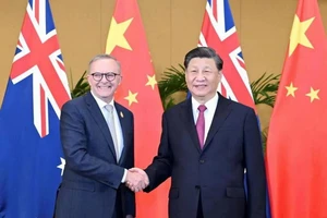 Chủ tịch Trung Quốc Tập Cận Bình gặp Thủ tướng Australia Anthony Albanese bên lề Hội nghị Thượng đỉnh G20 ngày 15-11-2022. Ảnh: Bộ Ngoại giao Trung Quốc