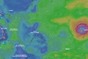 Bão Mawar hướng về Philippines và Đài Loan. Ảnh: VNDMS 