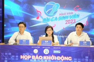 Họp báo giới thiệu cuộc thi Hành trình bài ca sinh viên 2023. Ảnh: Đảng Cộng sản