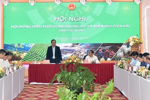 Phó Thủ tướng Trần Lưu Quang chủ trì hội nghị Hội đồng điều phối vùng trung du và miền núi phía Bắc. Ảnh: VGP/Hải Minh