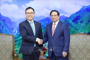 Thủ tướng Phạm Minh Chính tiếp Đại sứ Hàn Quốc tại Việt Nam Choi Young-sam. Ảnh: Dương Giang/TTXVN