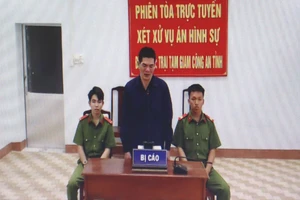 Bị cáo Nguyễn Đức Thiện Tâm bị xét xử tại điểm cầu Trại tạm giam Công an tỉnh Bình Phước