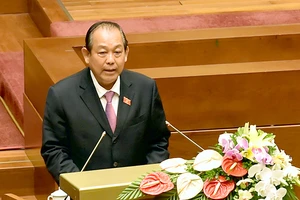 Phó Thủ tướng Trương Hòa Bình báo cáo Quốc hội về kinh tế - xã hội