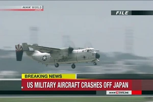 Một chiếc "Greyhound" C-2 của Hải quân Mỹ, loại bị rơi ở Thái Bình Dương ngày 22-11-2017. Ảnh: NHK