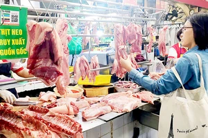 Sản phẩm thịt heo kinh doanh tại chợ Bến Thành, quận 1, TPHCM