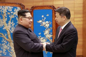 Nhà lãnh đạo Triều Tiên tiếp quan chức cấp cao Trung Quốc tại Bình Nhưỡng. Ảnh: REUTERS