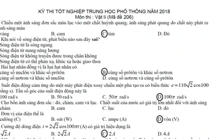 Bài giải gợi ý môn Vật lý kỳ thi THPT quốc gia 2018