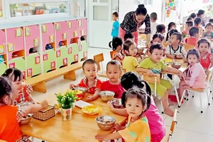 Một lớp học dành cho con công nhân tại Trường Mầm non Khu chế xuất Tân Thuận