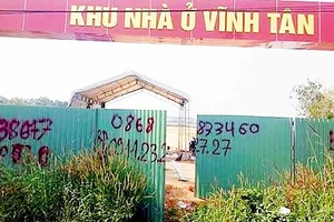 Khu nhà ở Vĩnh Tân (thị xã Tân Uyên) rao bán khi chưa đầy đủ hồ sơ pháp lý