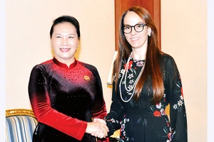 Chủ tịch Quốc hội Nguyễn Thị Kim Ngân tiếp Chủ tịch IPU Gabriela Cuevas Barron. Ảnh: TTXVN