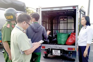 Trạm kiểm dịch động vật Thủ Đức phát hiện xe tải chở sản phẩm thịt heo không có giấy kiểm dịch từ tỉnh Đồng Nai vào TPHCM qua phà Cát Lái