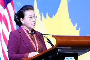 Chủ tịch Quốc hội Nguyễn Thị Kim Ngân phát biểu tại Đại hội đồng AIPA 40. Ảnh: TTXVN
