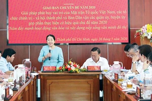 Phó Bí thư Thành ủy TPHCM Võ Thị Dung phát biểu tại hội nghị