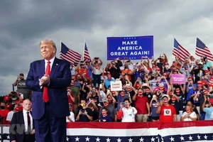 Tổng thống Mỹ Donald Trump tại cuộc vận động tranh cử ở Winston-Salem, bang Bắc Carolina ngày 8-9-2020. Ảnh: AFP/TTXVN