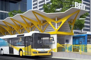 Mô hình trạm xe buýt nhanh BRT. Ảnh minh họa