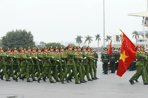 Lực lượng Cảnh sát tại lễ xuất quân. Nguồn: TTXVN