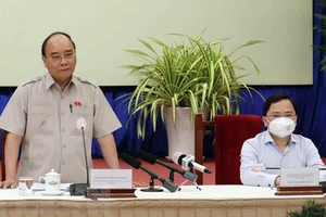 Chủ tịch nước Nguyễn Xuân Phúc phát biểu tại buổi gặp mặt. Ảnh: TTXVN