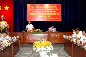 Bộ trưởng Bộ Tư pháp Lê Thành Long làm việc với Ban Thường vụ Tỉnh ủy Cà Mau