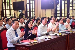 Các đại biểu dự hội nghị Hà Nội 50 năm thực hiện Di chúc của Chủ tịch Hồ Chí Minh và sơ kết 3 năm thực hiện Chỉ thị 05-CT/TƯ của Bộ Chính trị. Ảnh: VOV