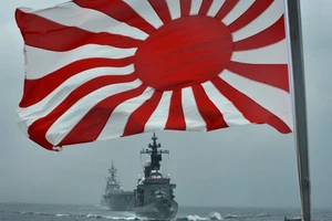 Tàu chiến thuộc Lực lượng phòng vệ Nhật Bản. Ảnh: AFP