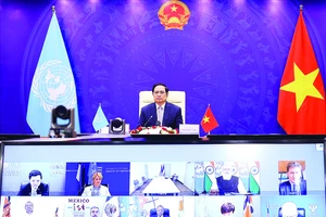Thủ tướng Phạm Minh Chính phát biểu tại Phiên thảo luận mở cấp cao trực tuyến của Hội đồng Bảo an Liên hiệp quốc