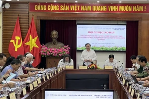 Hội nghị giao ban với Liên hiệp Các hội văn học nghệ thuật Việt Nam và các Hội Văn học nghệ thuật chuyên ngành Trung ương quý 1. Ảnh: VOV
