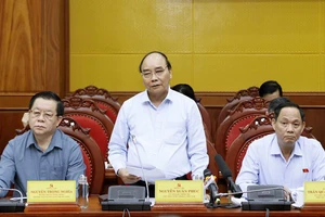 Chủ tịch nước Nguyễn Xuân Phúc phát biểu tại buổi làm việc. Ảnh: VOV