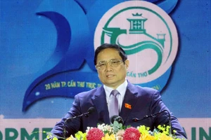 Thủ tướng Phạm Minh Chính phát biểu chỉ đạo tại hội nghị Công bố quy hoạch và xúc tiến đầu tư TP Cần Thơ, sáng 10-12