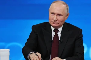 Tổng thống Nga Vladimir Putin tại cuộc họp báo cuối năm ở Moskva. Ảnh: AFP/TTXVN