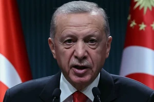 Tổng thống Thổ Nhĩ Kỳ Recep Tayyip Erdogan phát biểu tại một cuộc họp báo. Ảnh: AFP/TTXVN