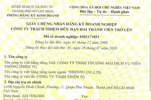 Công ty Viễn thông Thiên Tú phản hồi thông tin về Công ty TNHH ĐTDV Thiên Tú FN
