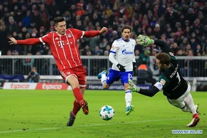 Robert Lewandowski uy hiếp khung thành Schalke