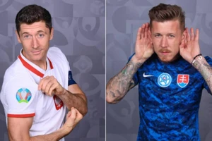 Robert Lewandowski (Ba Lan) và Kucka (Slovakia)