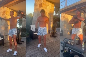 Ronaldo đăng clip tập luyện trên Instagram
