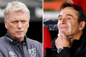 Julen Lopetegui (phải)) sẽ thay thế David Moyes ở West Ham