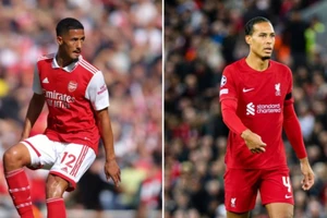 William Saliba (Arsenal) và Virgil van Dijk (Liverpool)