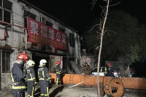 Hiện trường vụ hỏa hoạn. Ảnh: China Daily