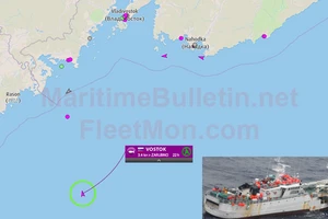 Chiếc tàu bị mất tích và vị trí mất tích. Ảnh: Maritime and Crimean Shipping News