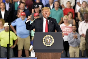 Tổng thống Trump tại một sự kiện ở bang Indiana. Ảnh: News Rnd