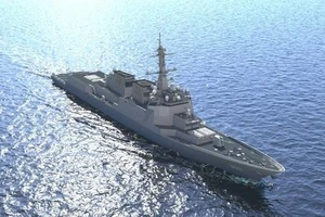 Tàu khu trục Jeongjo Đại đế của Hải quân Hàn Quốc. SSAT sẽ được sử dụng cho huấn luyện phòng không trên tàu. Ảnh: YONHAP