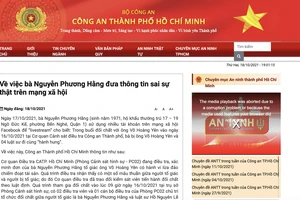 Công an TPHCM lên tiếng vụ bà Nguyễn Phương Hằng tố bị hành hung ở cơ quan điều tra