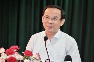 Bí thư Thành ủy TPHCM Nguyễn Văn Nên phát biểu chỉ đạo tại hội nghị triển khai công tác kiểm sát năm 2023 của ngành kiểm sát TPHCM. Ảnh: VIỆT DŨNG