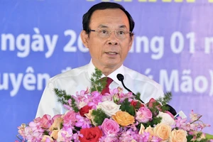 Bí thư Thành ủy TPHCM Nguyễn Văn Nên phát biểu tại buổi họp mặt, ngày 26-1-2023 Ảnh: VIỆT DŨNG