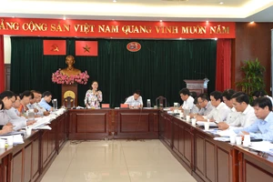Chủ tịch HĐND TPHCM Nguyễn Thị Lệ phát biểu tại buổi giám sát về tiến độ và hiệu quả triển khai các dự án giao thông trọng điểm trên địa bàn TPHCM. Ảnh: VIỆT DŨNG