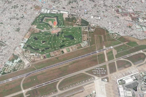 Khu vực sân bay Tân Sơn Nhất nhìn từ vệ tinh. Ảnh: Google Map