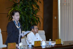 Chủ tịch Quốc hội Nguyễn Thị Kim Ngân phát biểu bế mạc phiên họp thứ 14 của UBTVQH