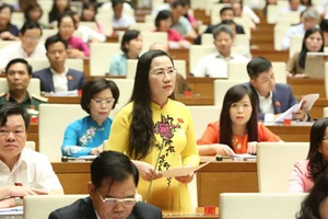 ĐB Nguyễn Thị Thuỷ phát biểu tại phiên họp Quốc hội