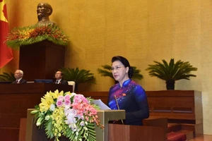  Chủ tịch Quốc hội Nguyễn Thị Kim Ngân phát biểu khai mạc. Ảnh: VGP