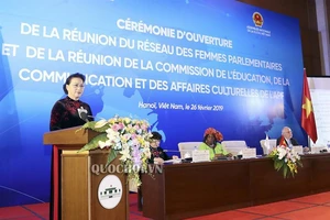 Chủ tịch Quốc hội Nguyễn Thị Kim Ngân phát biểu khai mạc Hội nghị Mạng lưới Nữ nghị sĩ, Hội nghị Ủy ban Giáo dục, Truyền thông và Văn hóa của Liên minh Nghị viện Pháp ngữ (APF)