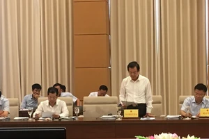 Phó Chánh án Toà án Nhân dân Tối cao Lê Hồng Quang tại phiên họp